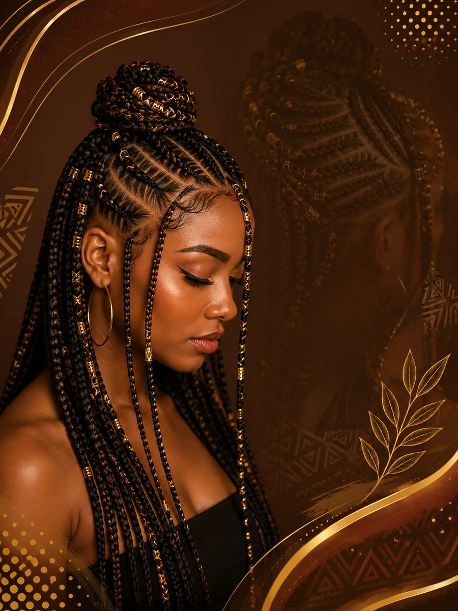 Fulani braids em Santos-SP por Sandra das Tranças